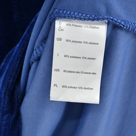 Vtg Y2k Blue‎ Velvet Dress Womens Size 38 Cowl Neck Velour Whimsigoth Holiday - Picture 9 of 14